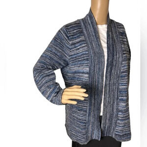 Coldwater Creek,cardigan,wool blend,metallic thread. open front Might be vintage